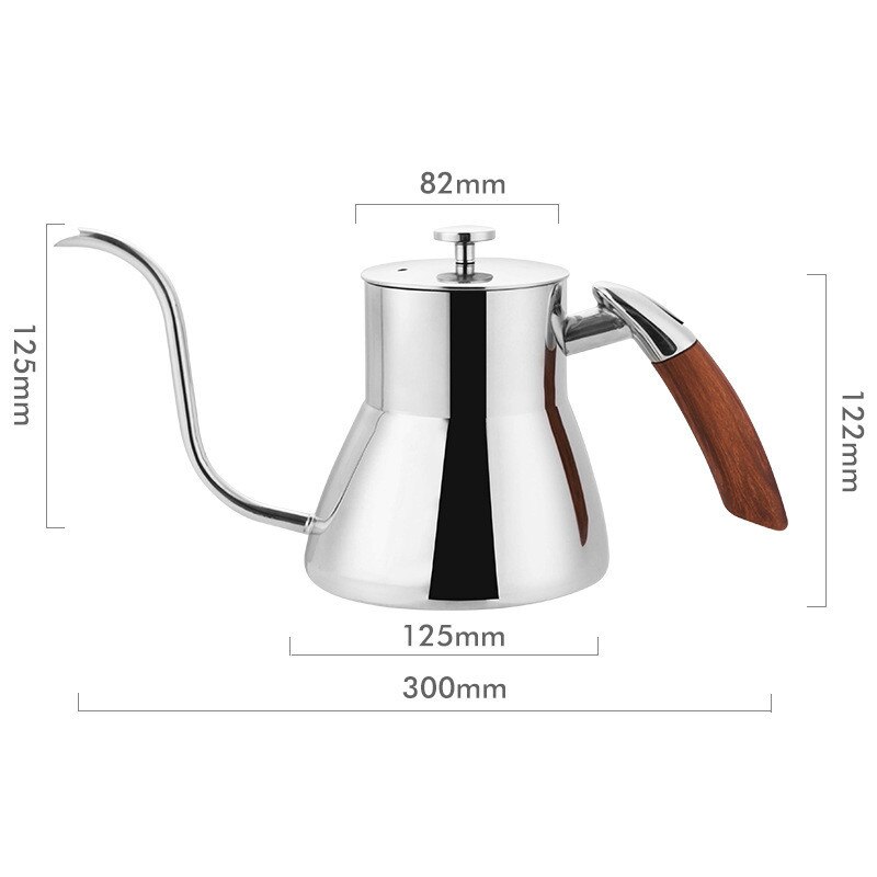 Mustat mokkapannut 800ml kahvinkeitintä, kapea suuinen teekannu, vedenkeitin, teenkeitin, korkea pullo, keittiötarvike