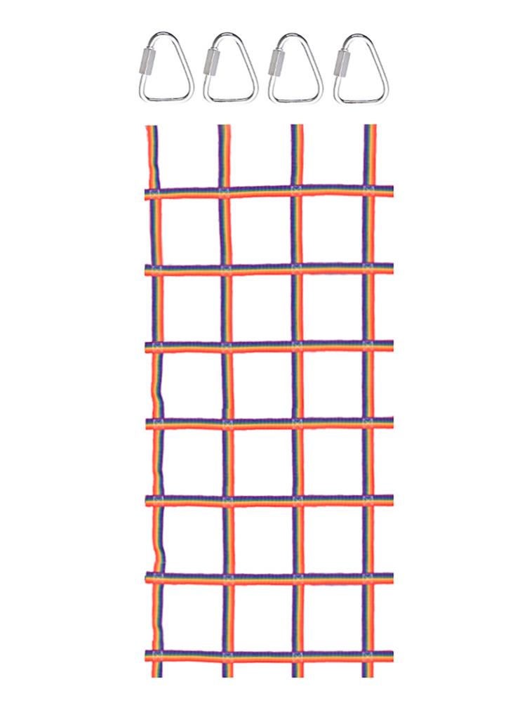 Red de escalada para niños al aire libre, Red de arcoíris para gatear, parque infantil de carga, red de carga física para niños