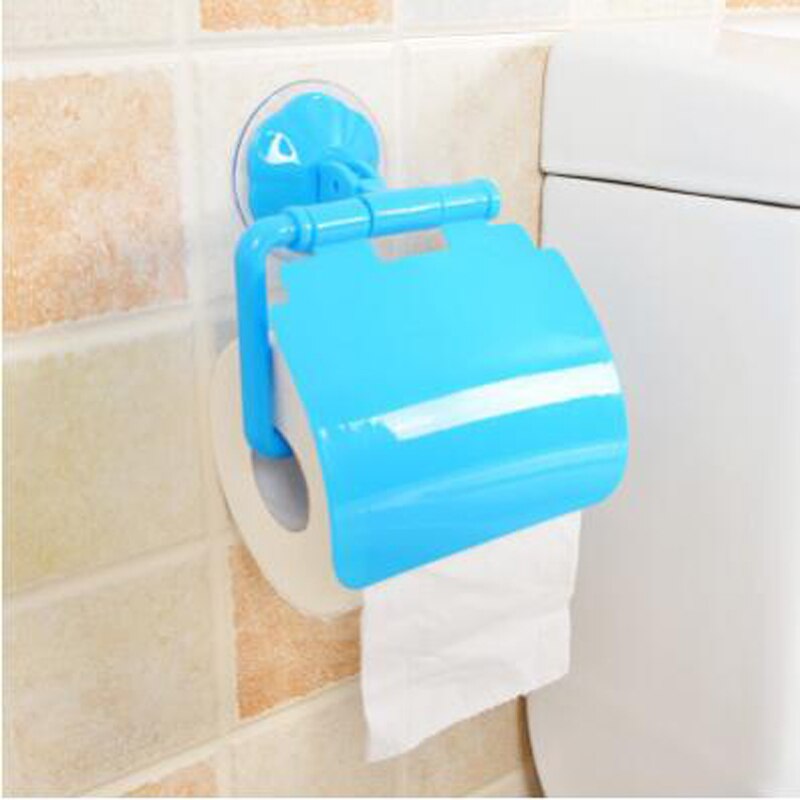1Pcs Wall Mounted Suction Cup Toilet Tissue Holder Roll Papers Stand Storage Dispensers with Cover Bathroom Accessories