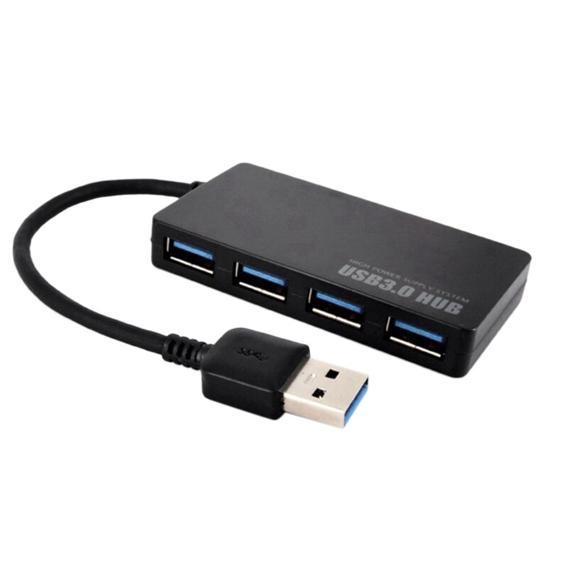 Usb 3.0 Hub 4 Poorten Super Speed 5Gbps 4-Port Usb 3.0 Black & Hoge Snelheid 5Gbps 4-Port Usb 3.0 Hub Adapter