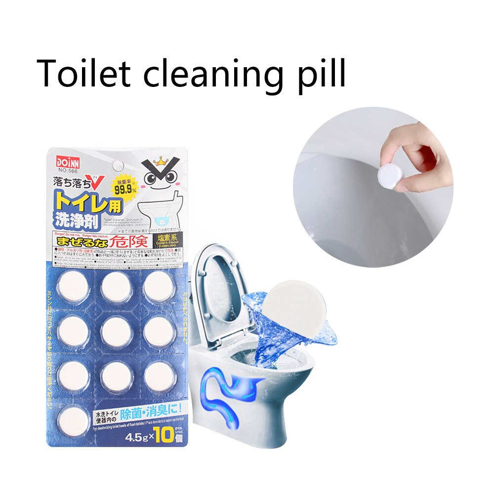 10 pieces of automatic bleach toilet tank cleaner blue pill rinse agent, safe, environmentally-friendly and easy to operate