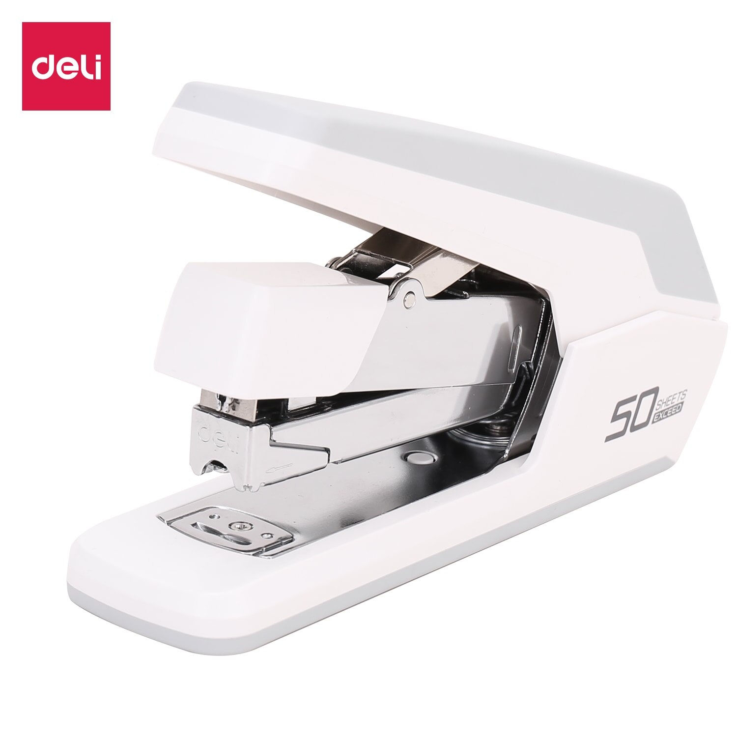 Grapadora de papel de alta resistencia DELI, máquina grapadora de 50 hojas, grapadora de ahorro de energía, para escuela y oficina