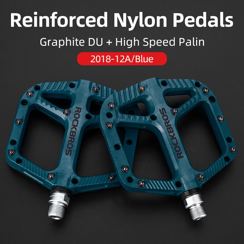 ROCKBROS Ultralight Seal Bearings Bicycle Bike Pedals Cycling Nylon Road bmx Mtb Pedals Flat Platform Bicycle Parts Accessories: 2018-12ABL