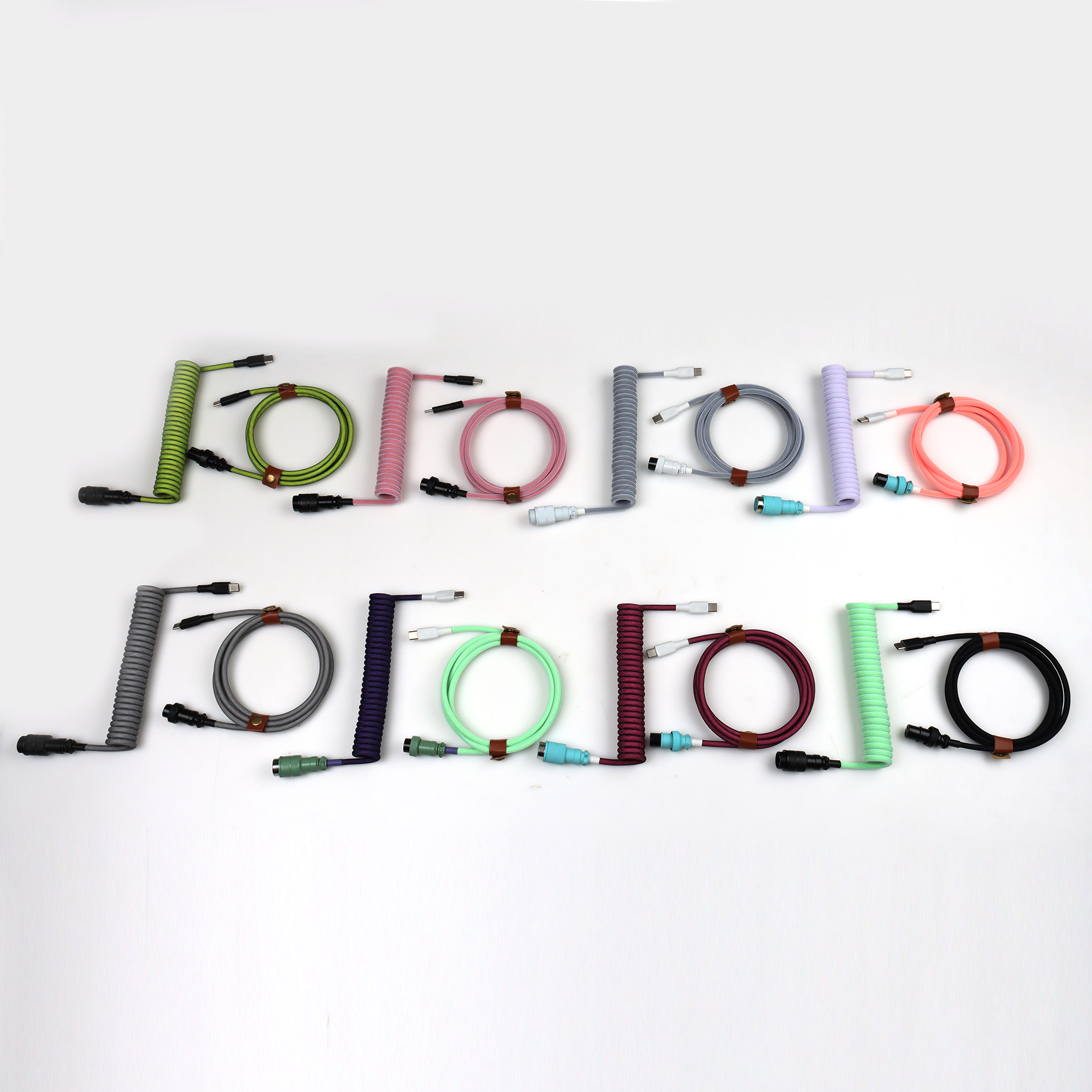 Cable en espiral estilo C a C, teclado mecánico tipo C, Cable de datos Usb C, conector de aviación para ordenador de escritorio de aviador GX16