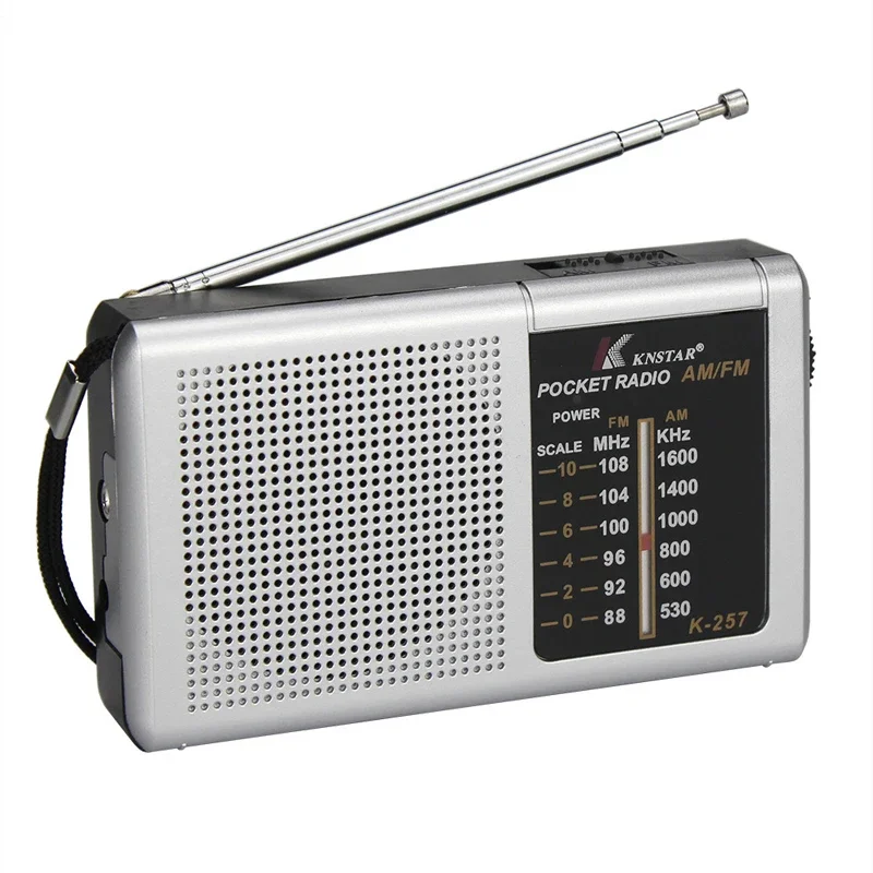 AM FM Portable Mini Two Band Radio Full-wave Band Battery Powered Radio Built-In Speaker Outdoor Emergency Radio for Elders: Silver
