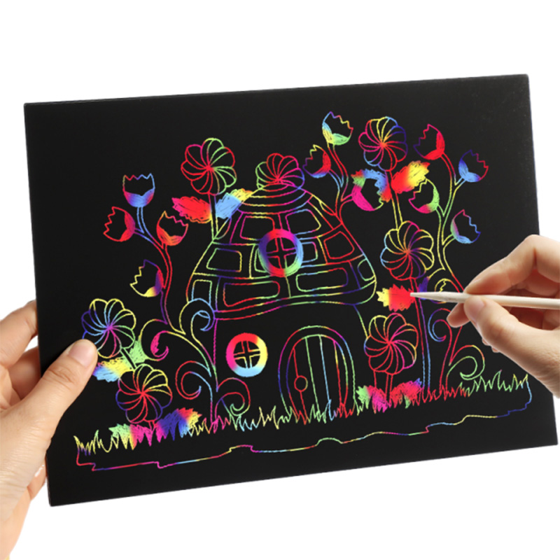 10/20PCS 16K/32K Kraspapier Regenboog Kleurrijke multifunctionele Kras Schilderen DIY Kraspapier voor Kunst Klaslokaal TMZ