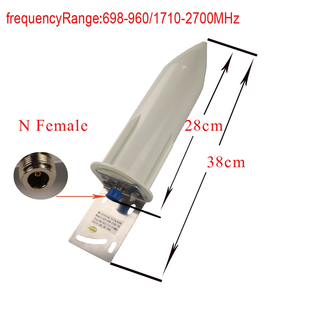 Zqtmax 28-30dbi antena exterior para o impulsionador de sinal celular 2g 3g 4g 800 900 1700 1800 1900 2100 2300 2600 mhz gsm dcs umts lte