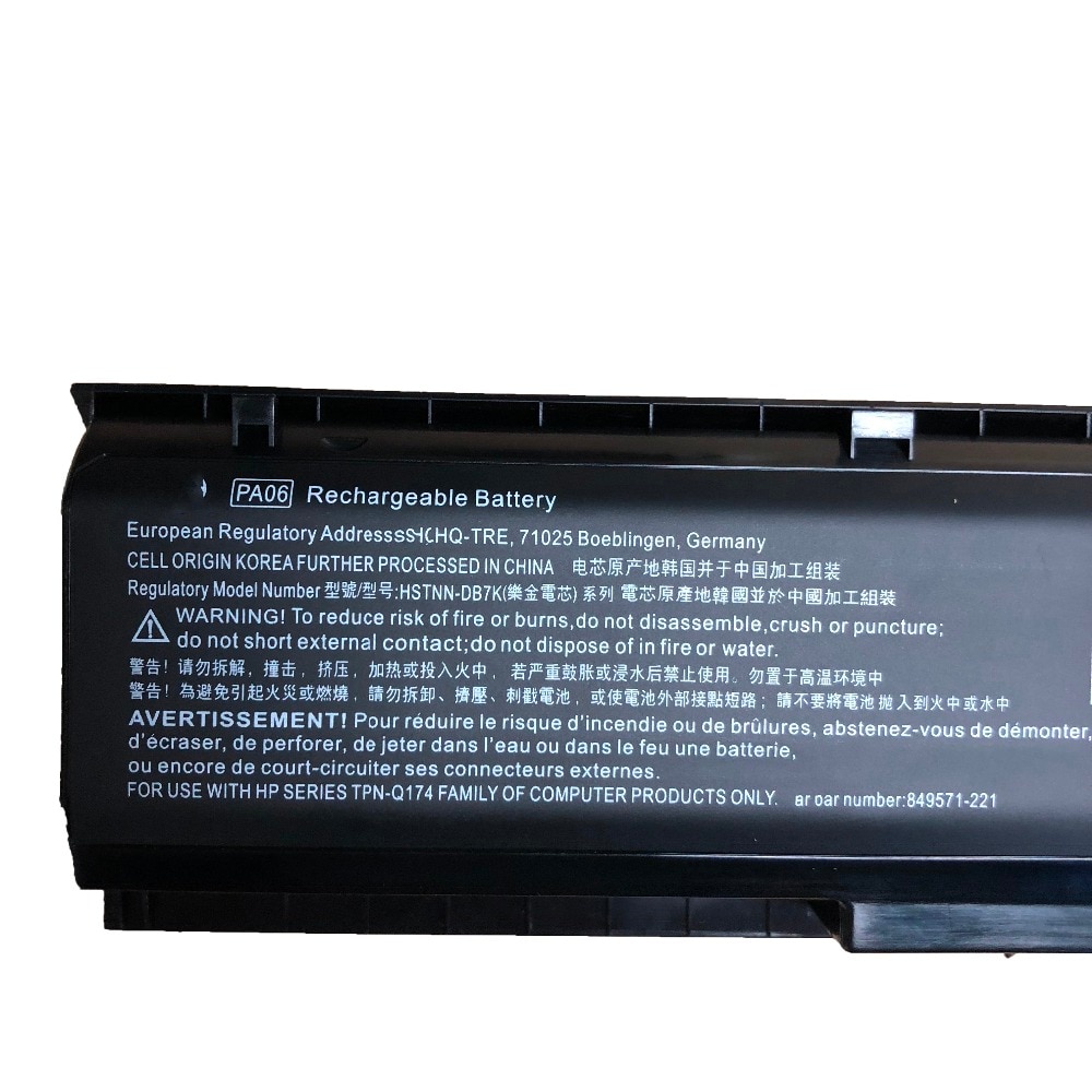 11.1V 62wh PA06 Original PA06 HSTNN-DB7K Laptop Battery For HP Omen 17 17-w 17-ab200 17t-ab00 849571-221 849571-251
