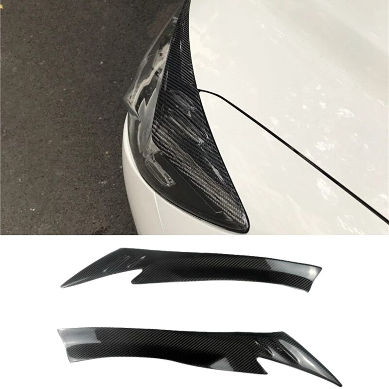 for Mazda CX-5 CX5 Carbon Fiber Front Headlights Eyebrow Lamp Eyelid Cover Sticker Trim