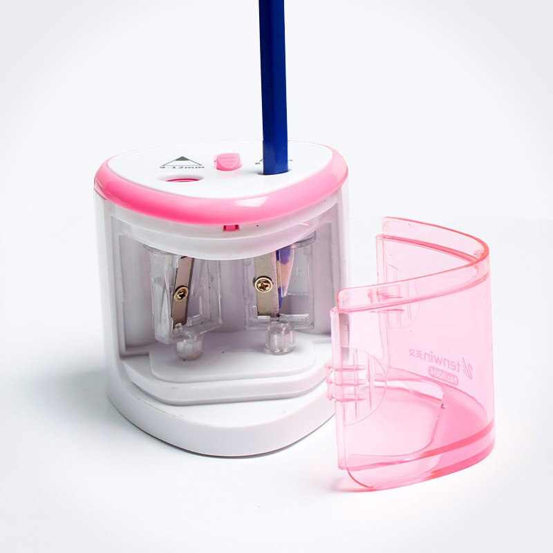 Sacapuntas eléctrico automático con 2 orificios dobles, sacapuntas, cortador para escuela, suministros de papelería de oficina con batería