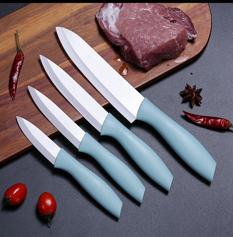 Keramik Küchenmesser Set 4 mit 3/4/5/6 Zoll Keramik Schäl Messer messer für Ktichen und kochen messer.: Set 4-Blue / Set 4-4pcs