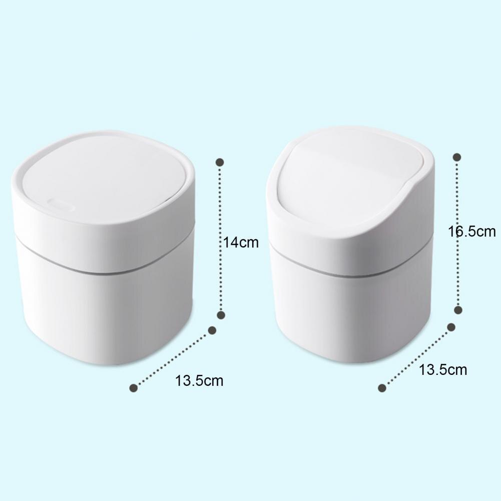 Mini Desktop Waste Bin Household Dresser Table Wastepaper Trash Can with Lid