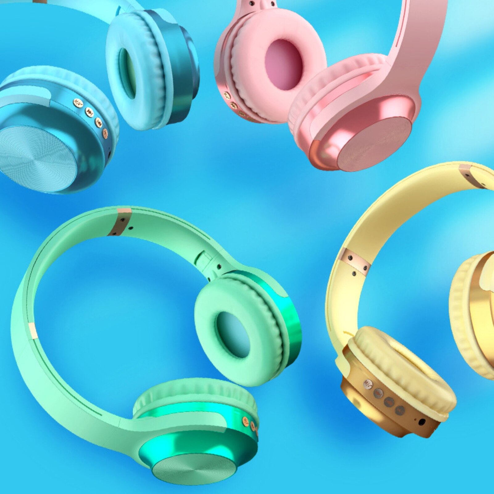 A10 Bluetooth Headphones - Over Ear Stereo Wireless Headset with Mic, Noise Cancelling, SD Card Slot
