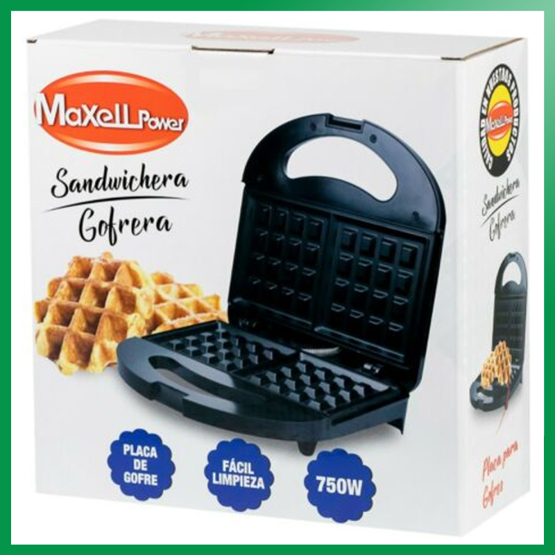 Sandwichera Tostadora Gofrera Tortitas para Gofres Pan Mini Crepera Aparato Máquina Eléctrica Multifunción de Cocina LED Antiadherente Waflera Waffle Huevo Barbacoa Panini Molde Placa Desayuno Enchufe EU 220v Negro