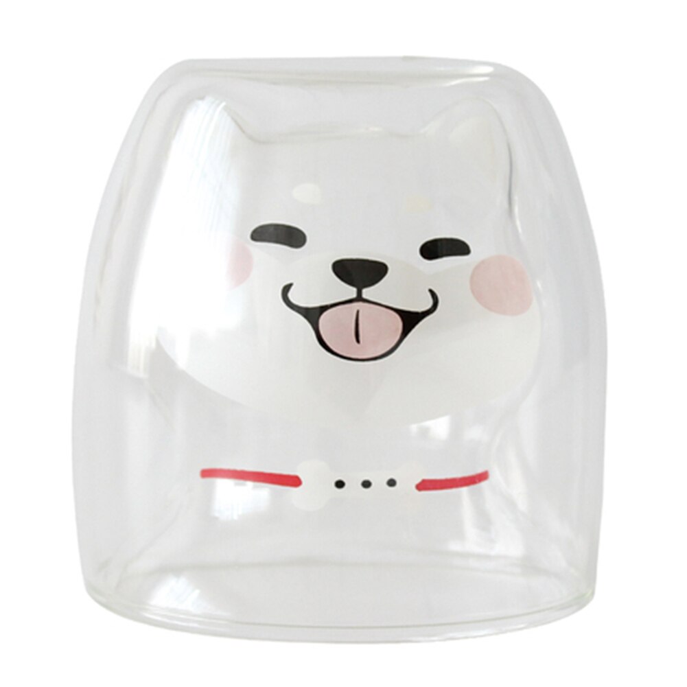 220ml gennemsigtige glaskop dobbeltvægge glas sød hundemælk te juice kaffekop varmebestandige glaskopper drinkware