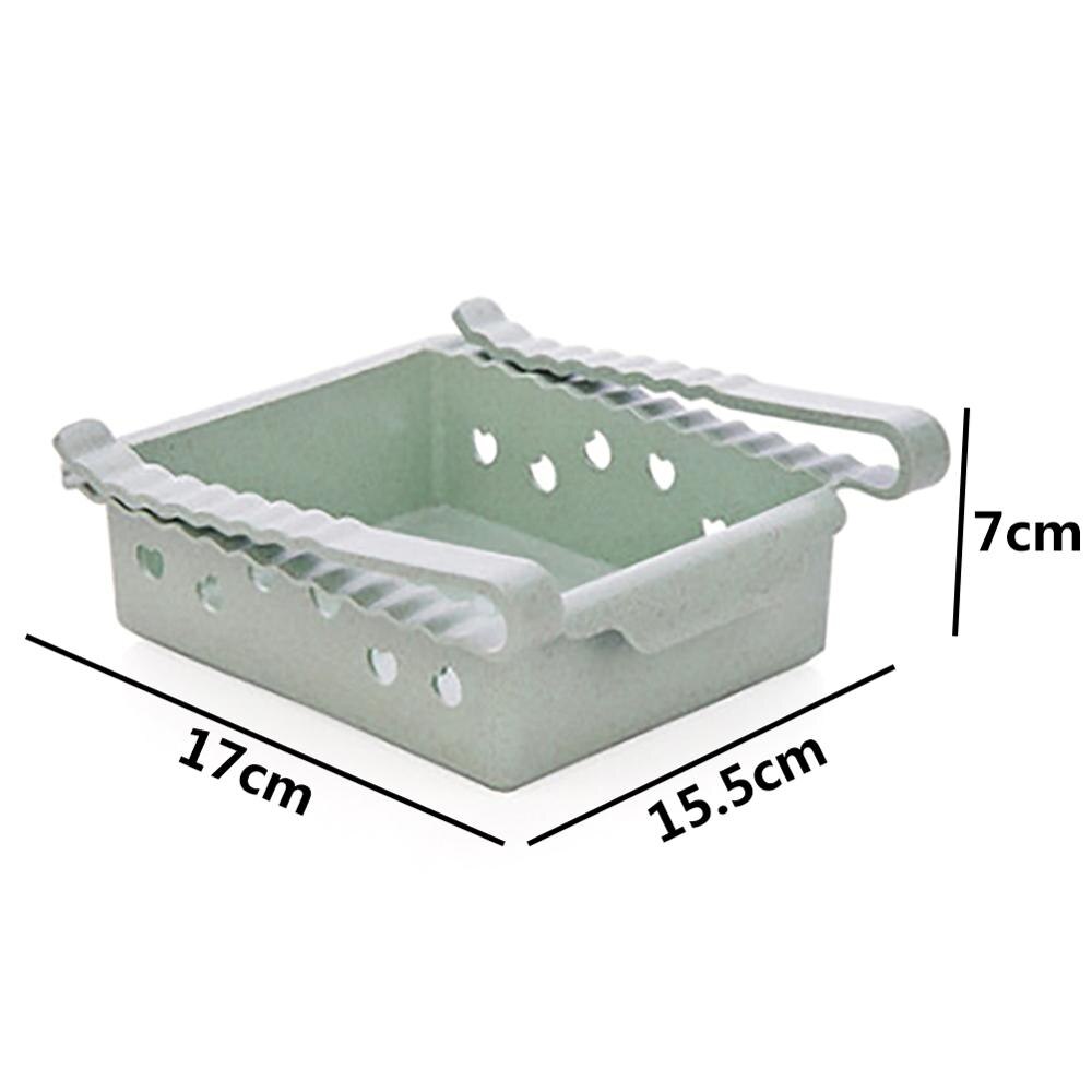 Kitchen Refrigerator Storage Rack Fridge Freezer Shelf Holder Pull-out Drawer Organiser Space Saver Organizer: A Green