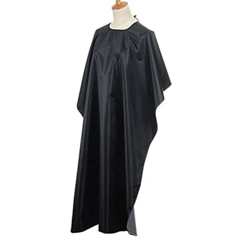 Capa de peluquería negra, envoltura de tela para peluquería, bata protectora, delantal, bata de corte impermeable, envoltura de tela para el cabello