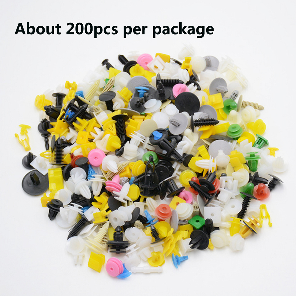 500 st/set bil plastnit bil stänkskärm stötfångare interiör trim tryckstift clips kit biltillbehör: Orange