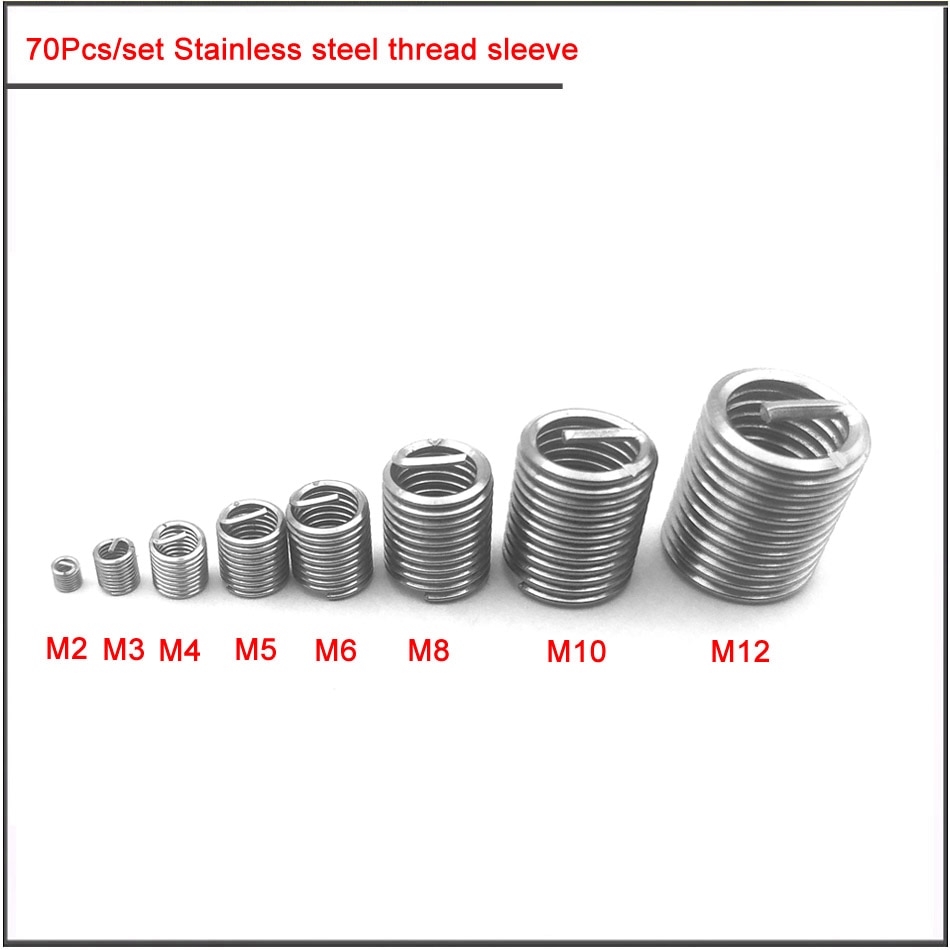 100PCS M2 M3 M4 M5 M6 304 Stainless steel thread sleeve,Spring screw sleeve,Thread protection sleeve