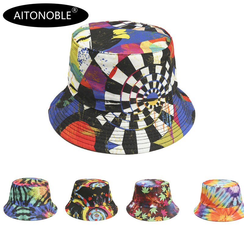 Aitonoble-Sombrero de cubo para niña, sombrero de sol de playa para deportes al aire libre, gorros de playa de viaje, gorras de pescador, gorro de Hip Hop, novedad de