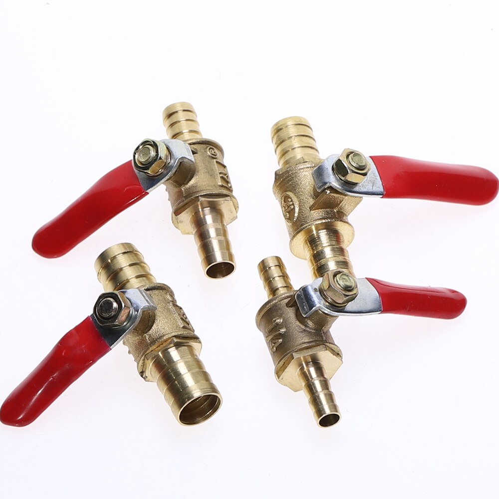 6mm-12mm slange modhager inline messing vand olie luft gas brændstof linje afspærring kugleventil rørfittings