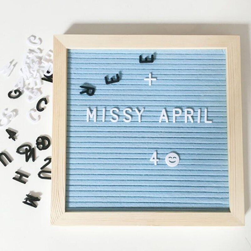 Beautiful Felt Letter Board Wooden Frame Changeable Symbols Numbers Characters Message Boards for Home Office Hogard: 6