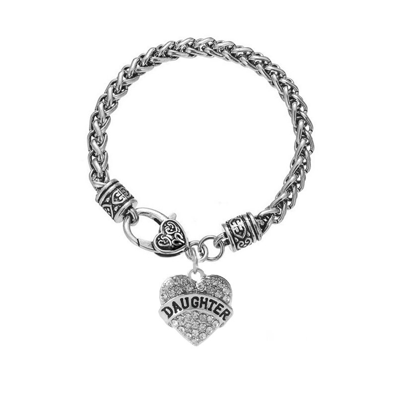 Klar stein armbänder frauen vintage mom mimi nana kristall armband pop kette schwester Armband besten freund tante brief kette hoffen: daughter