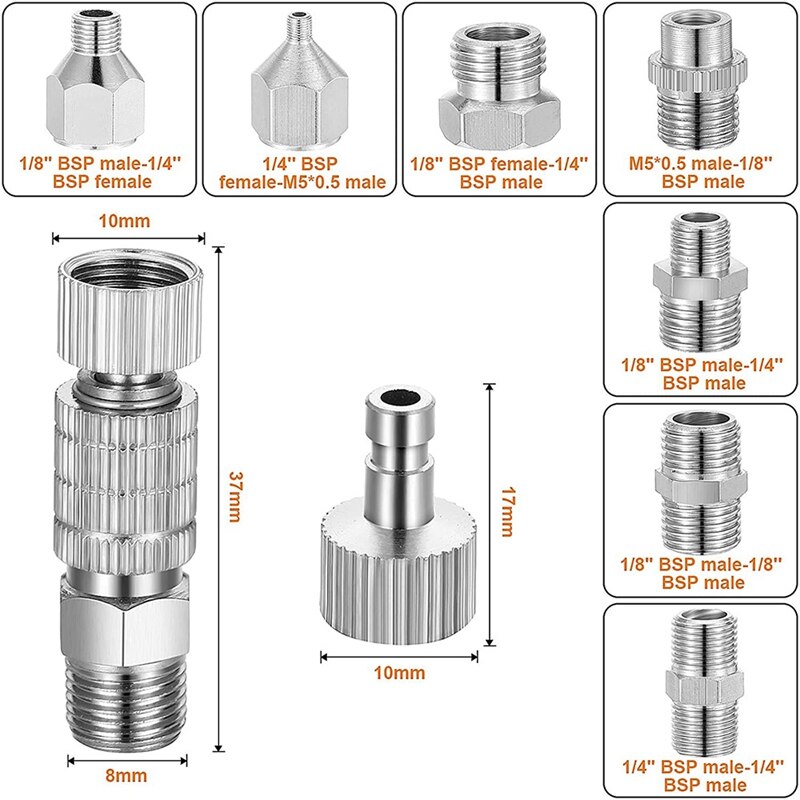 13 Stuks Airbrush Adapter Set Omvat Airbrush Quick Release Disconnect Koppeling Met Airbrush Adapter Set Voor Airbrush