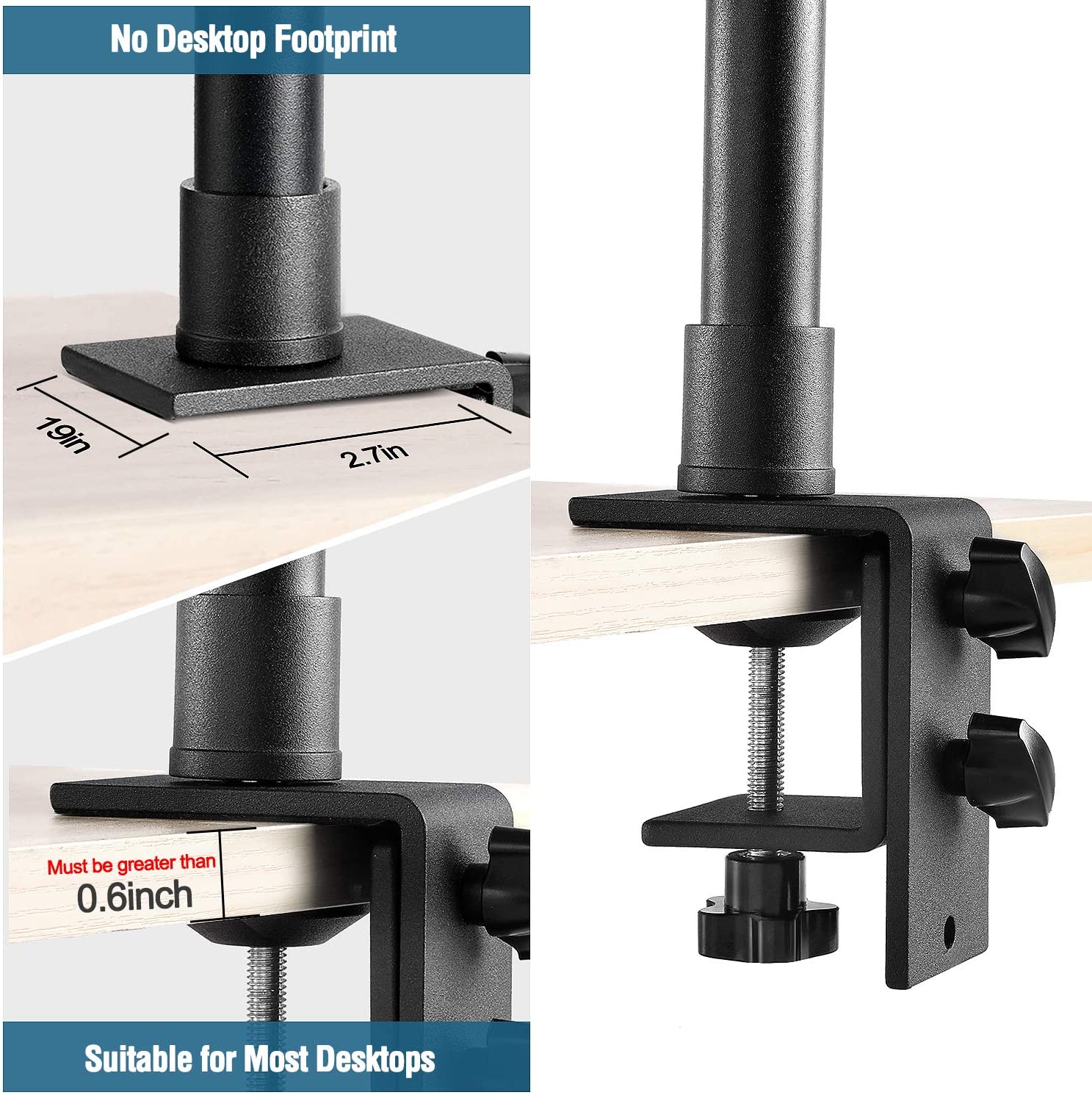 Universele Tafel Bureau Klem Mount Met 1/4 &#39;Schroef Tip Met 360 Graden Draaibare Ball Head Voor Dslr Camera/ring Licht/Video Light