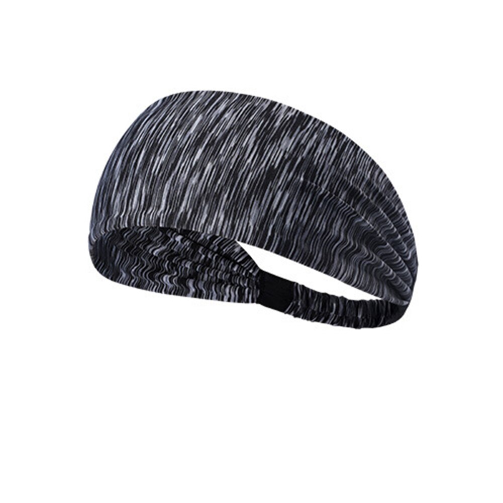 Men Women Elastic Band Head Sweatband Gym Outdoor Sports Basketball Anti-slip Cycling Fitness Breathable Running Sweat-absorbent: Stripe Grey