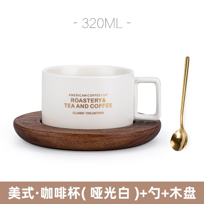 Black Luxury Ceramic Coffee Cup and Saucer Set Bone China Dinnerware Coffee Cup Sets Vaso Para Cafe Mug BD50CS: style2