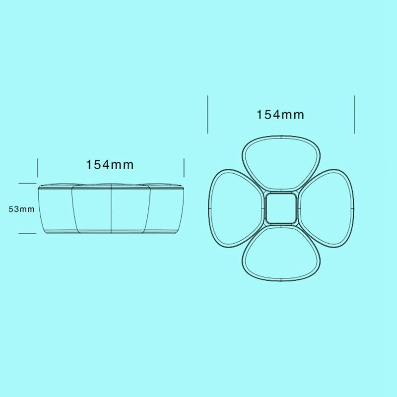Baby Milk Powder Dispenser Portable PP Container for Children Four-Grid Storage Box Sealed Feeding Box