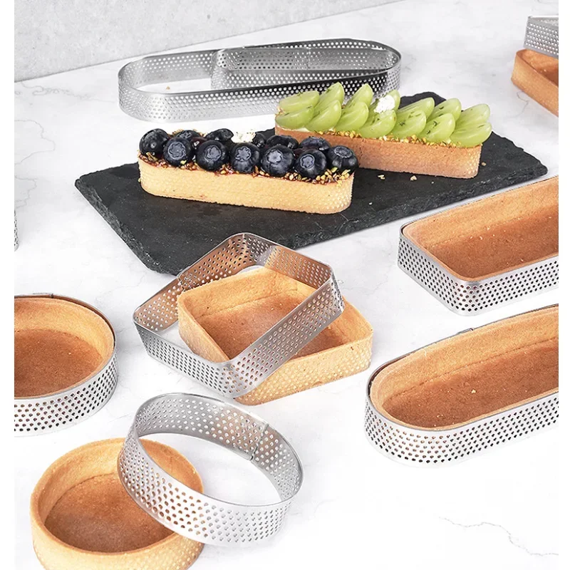 1pc DIY Perforierte Torte Ring Kreis Französisch Obst Mousse Kuchen Dessert Formen Cutter Für Küche Gebäck Dekorieren Werkzeug