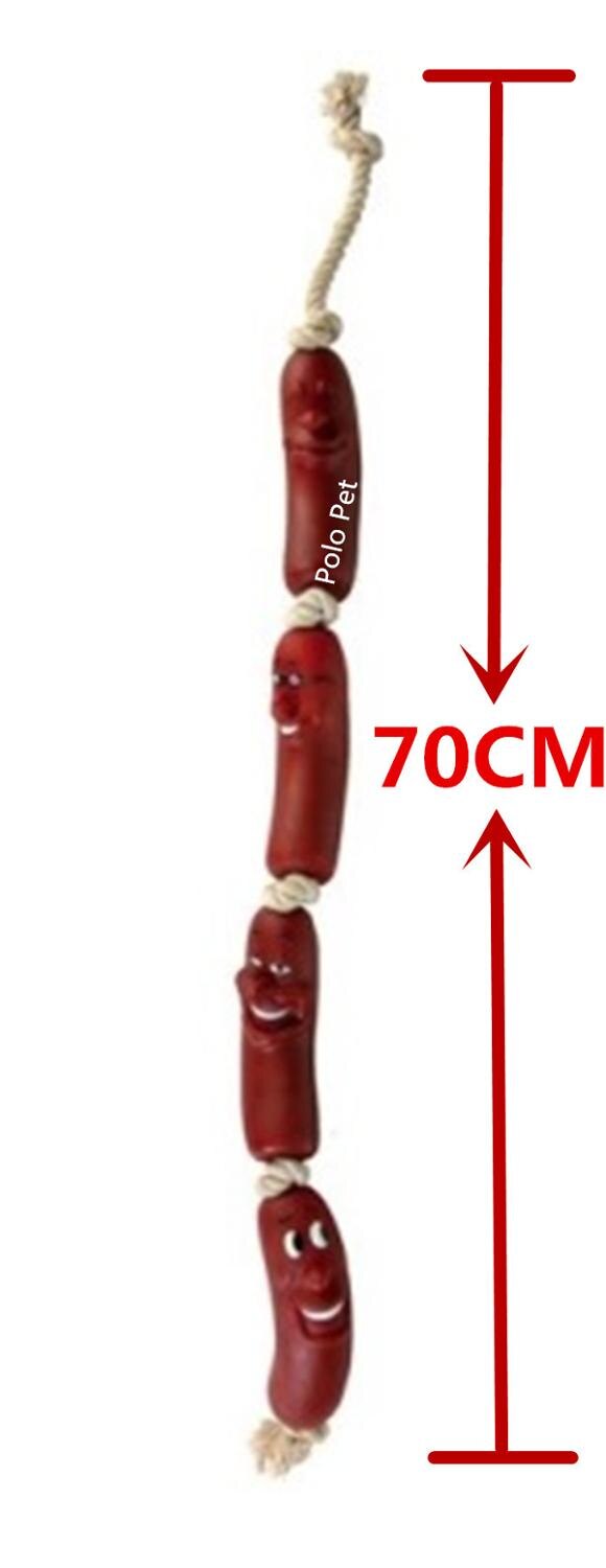 Rope Sausage Toy for Dogs: 70cm 4 sausages