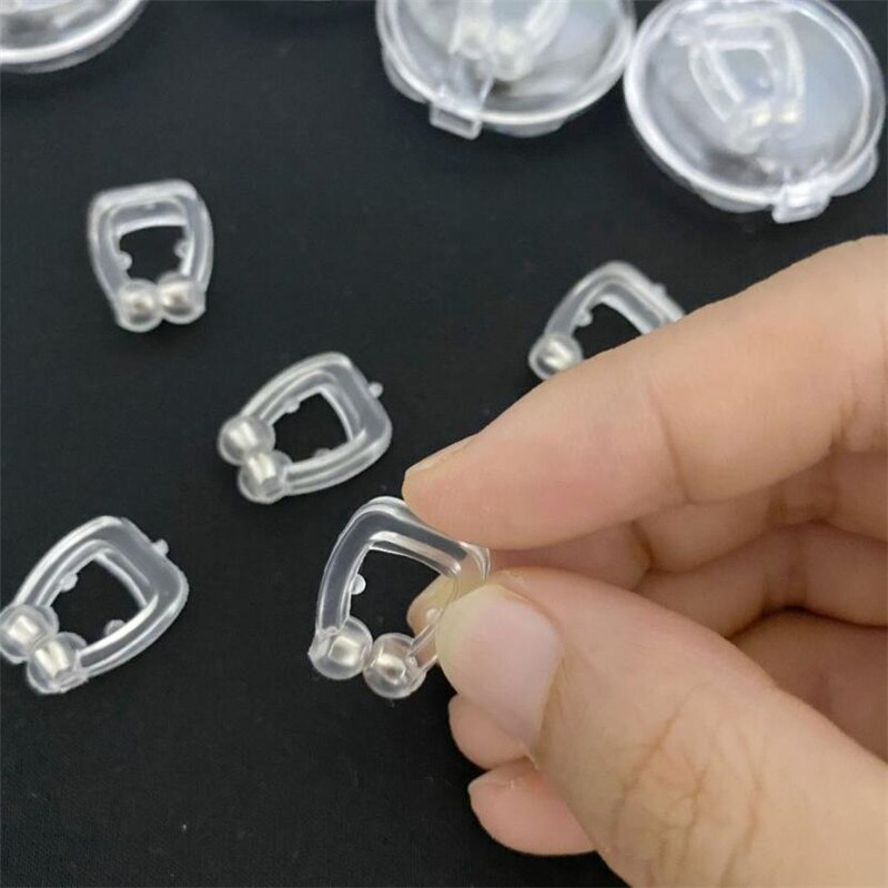 1Pc Magnetische Anti Snurken Apparaat Siliconen Anti Snore Stopper Nose Clip Lade Slapen Aid Apneu Guard Night Apparaat Met case