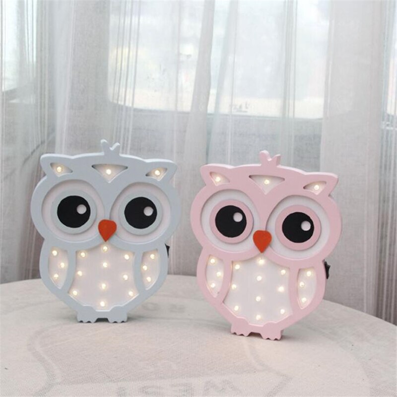 Kawaii bois animal lampe LED veilleuse pour la décoration de la maison lumière enfants veilleuse hibou lampe enfants nouvel an de noël