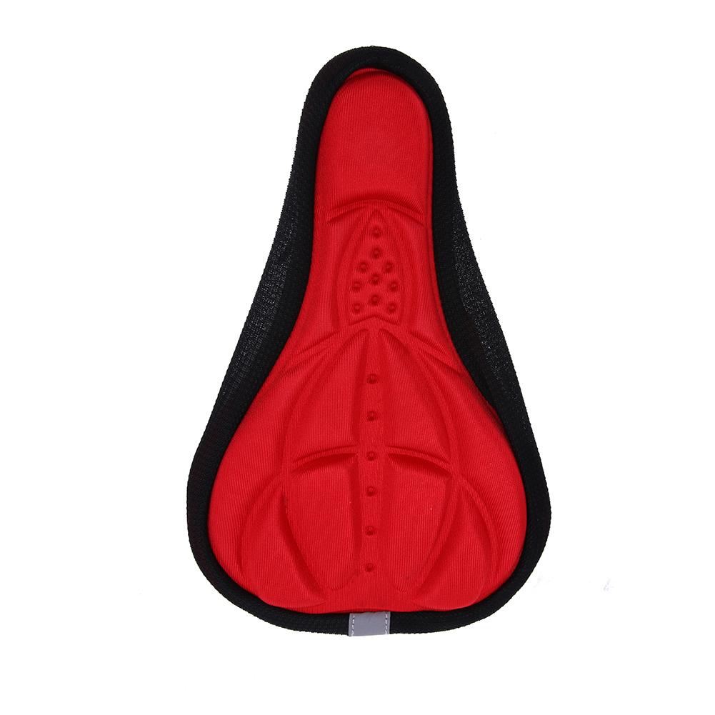 MTB Mountain Bike Cycling Thickened Extra Comfort Ultra Soft Silicone 3D Gel Bike Pad Cushion Cover Bicycle Saddle Seat 4 Colors: Red