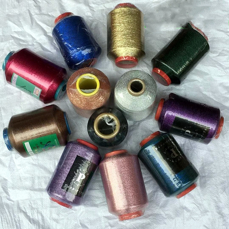 480g Metallic Weaving Silk Thread Shiny Colorful Embroidery Line Jewellery Threads DIY Sweater Weave Mixed Yarn Sewing Thread