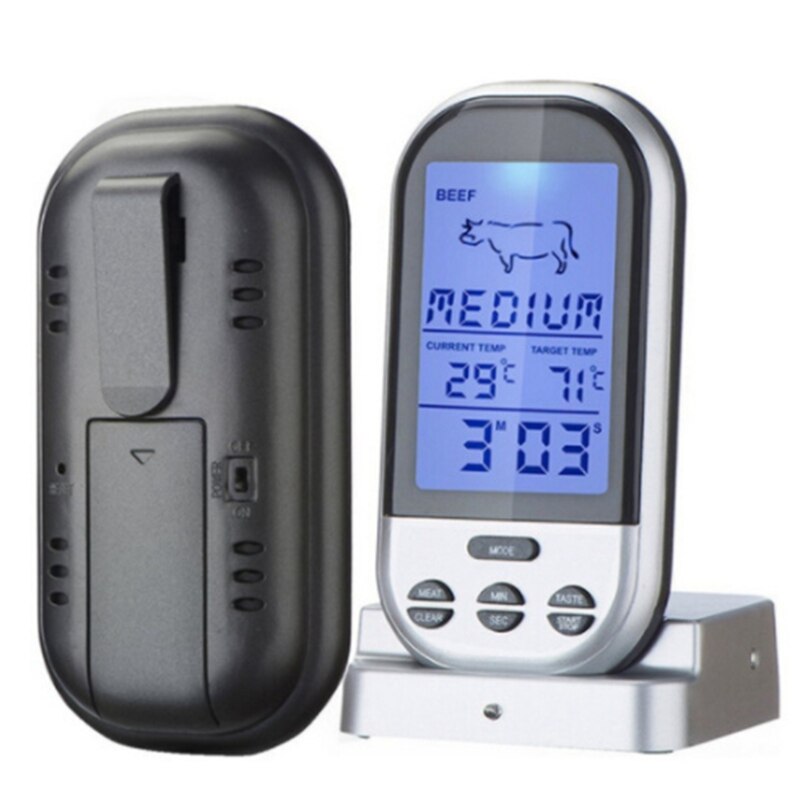 Meat Thermometers Bluetooth LCD Digital Probe Wireless BBQ Grill Kitchen Thermometer Home Cooking Tools with Timer Alarm