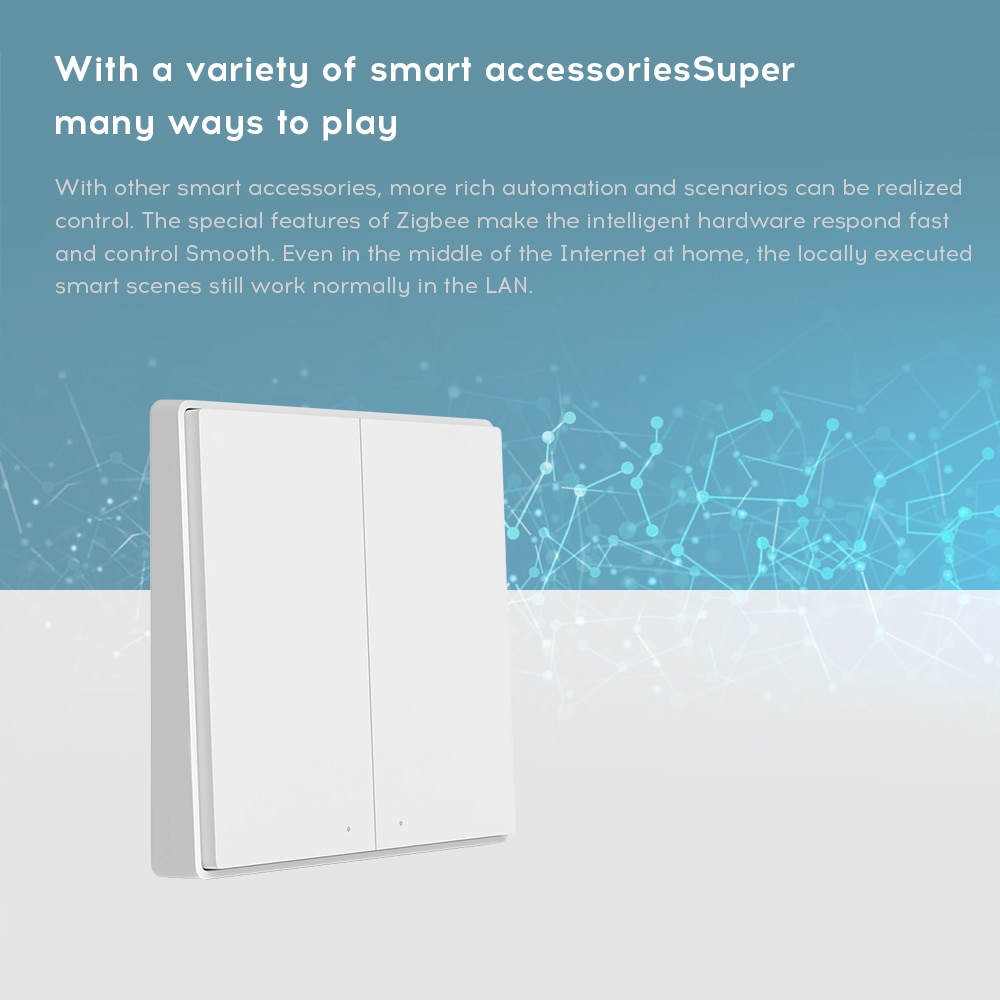 Aqara D1 Wireless Smart Switch Zigbee Remote Control 1/2 Key Work With Wall Switch For Homekit Xiaomi Mijia Mihome APP