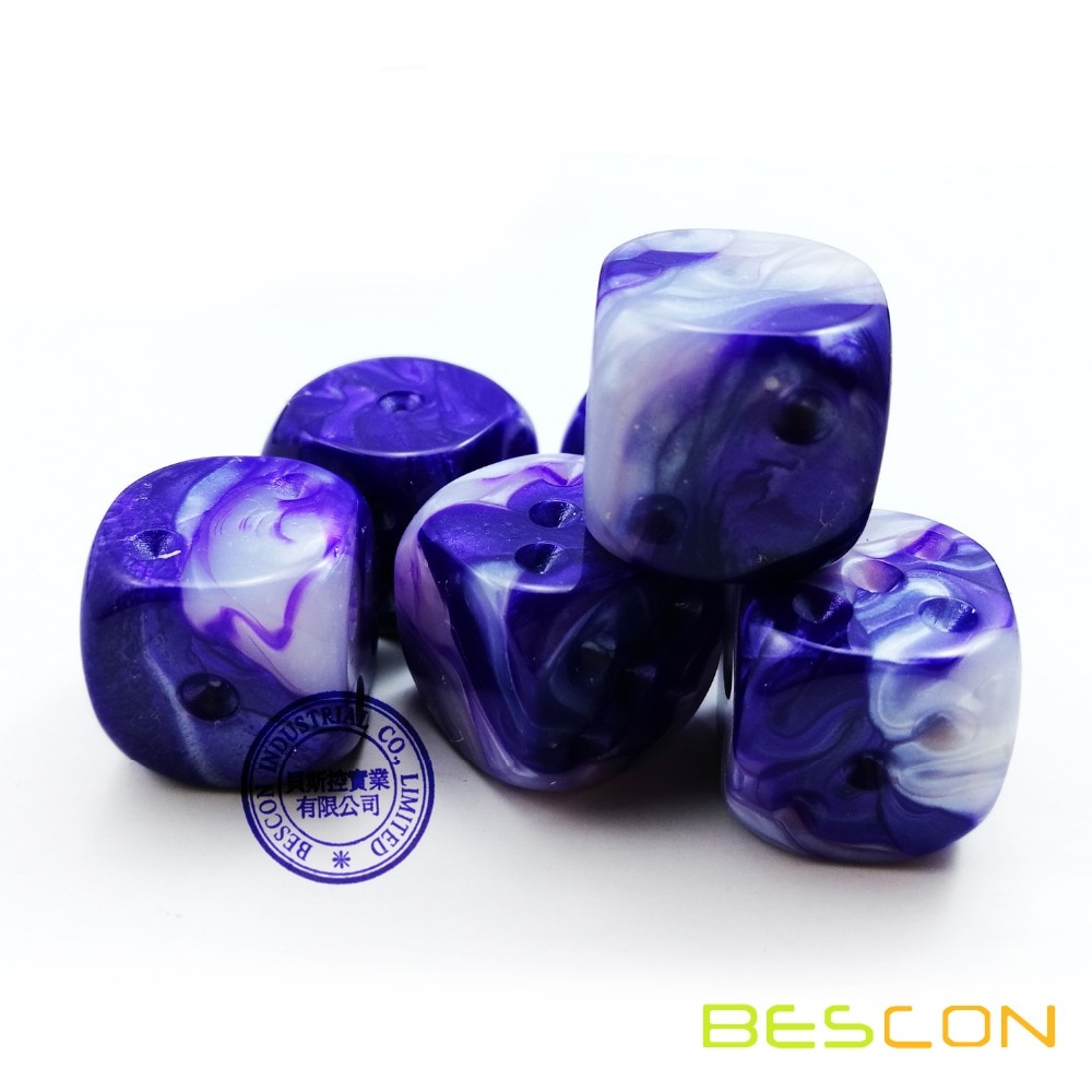 Bescon Unpainted Gemini 16 Mm Spel Dobbelstenen Met Lege 6th Side, 3 Assorti Kleur Set Van 18 Pcs, twee Tone Dice