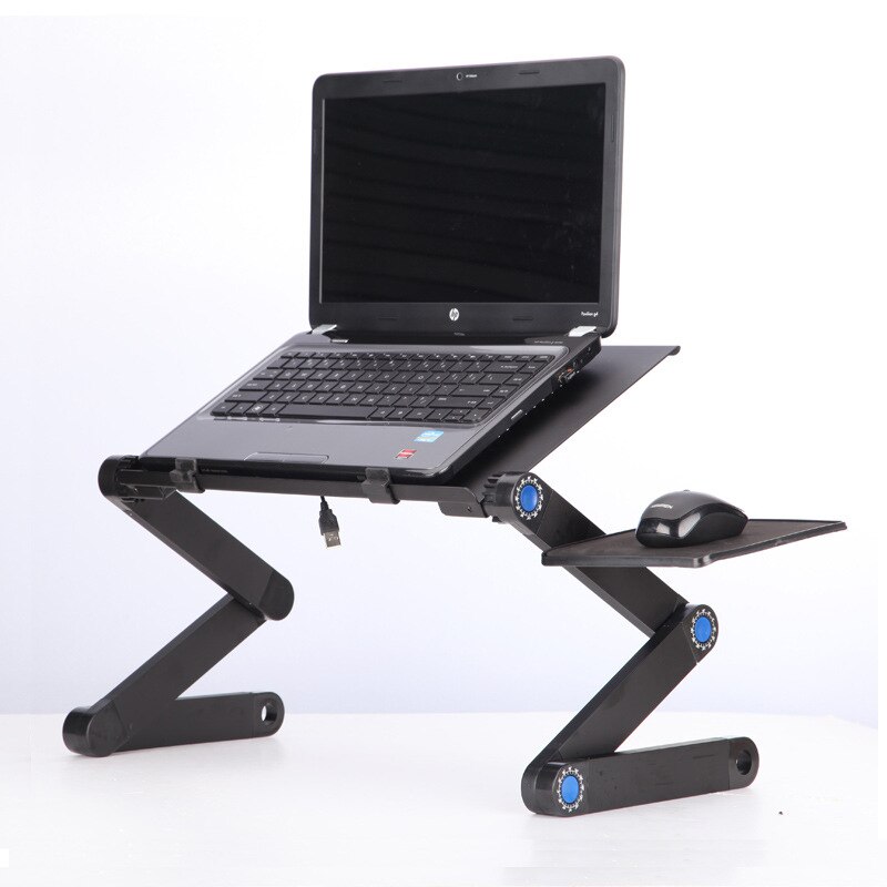 Mesa de alumínio ajustável portátil ergonômico portátil lapdesk bandeja suporte de mesa notebook suporte de mesa com mouse pad
