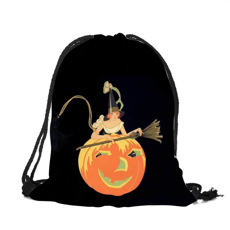 3d print halloween trekkoordtas schattige katten pompoen vleermuis trekkoord rugzak unisex mannen en vrouwen casual reizen dagelijkse tassen: A8