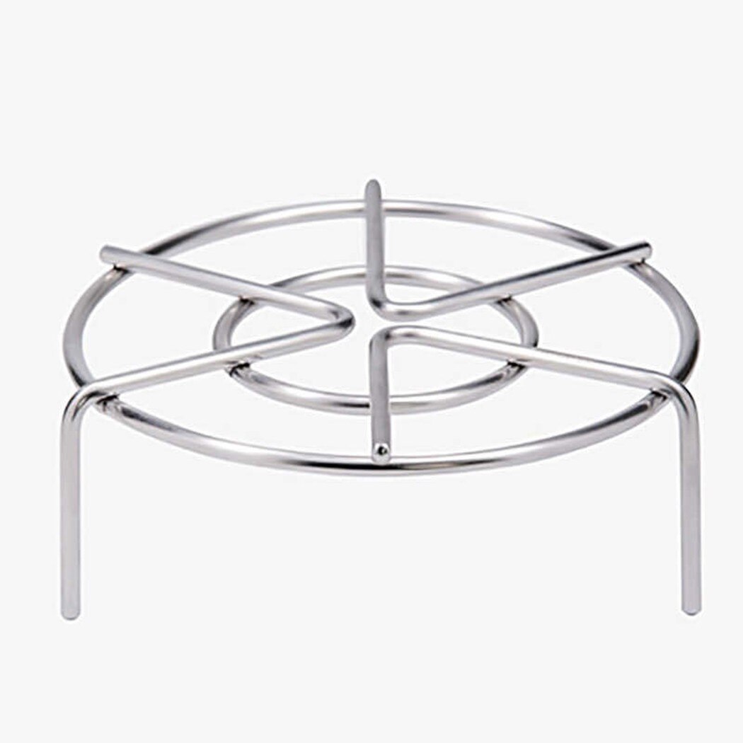 Cookware Shelf Insert Pot Silver Stainless Steel Stand Steamer Rack