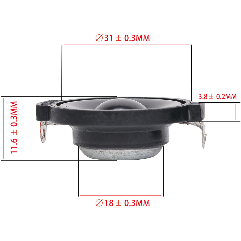 Sotamia 2 st 31mm minidiskant 4 ohm 10w ml membrandiskant högtalare plastfäste ljudhögtalare gör-det-själv bluetooth-högtalare