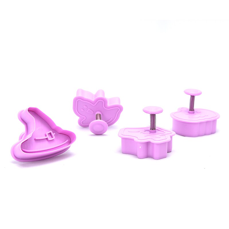 4 st/set livsmedelsklassad plast julform kakskärare köksbakverktyg kolvstämpel fondant tårtdekoreringsverktyg
