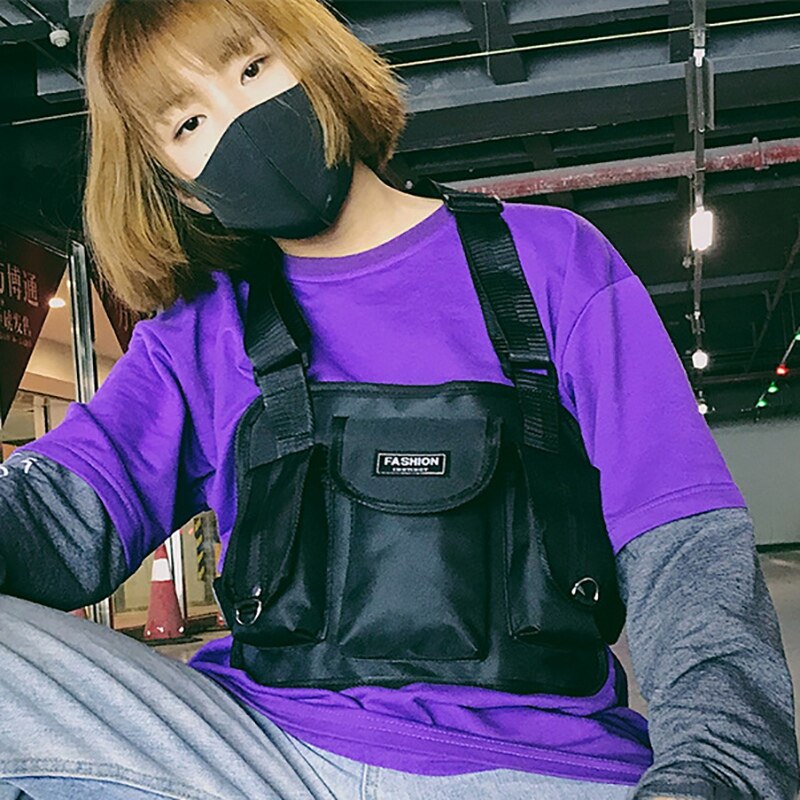 poitrine taille sac avant Hip Hop Streetwear poitrine sac croix sacs à bandoulière
