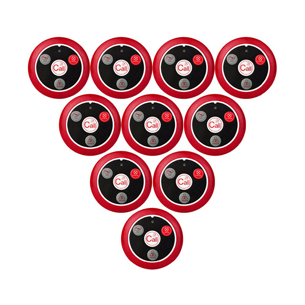 Retekess 10pcs 433MHz Wireless Pager Call Button Restaurant Waiter Calling System Catering Equipment Customer Service: Four Key-Red