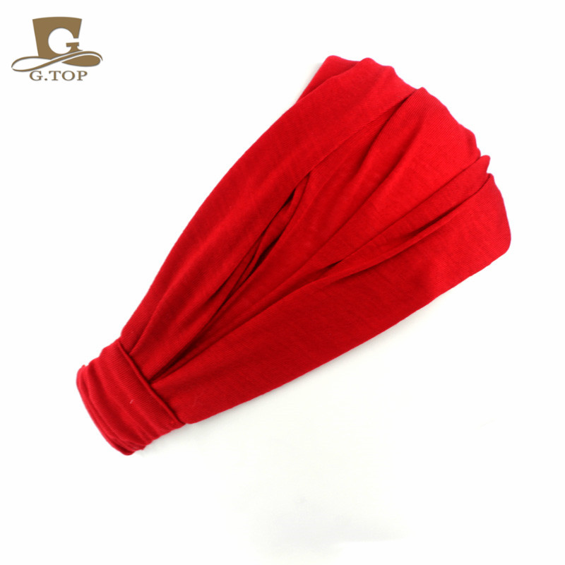 Diadema de algodón para mujer, turbante, bandas elásticas para el cabello de Color sólido, diadema para Yoga, diadema para el cabello de maquillaje, Bandana 2 en 1, accesorios para el cabello