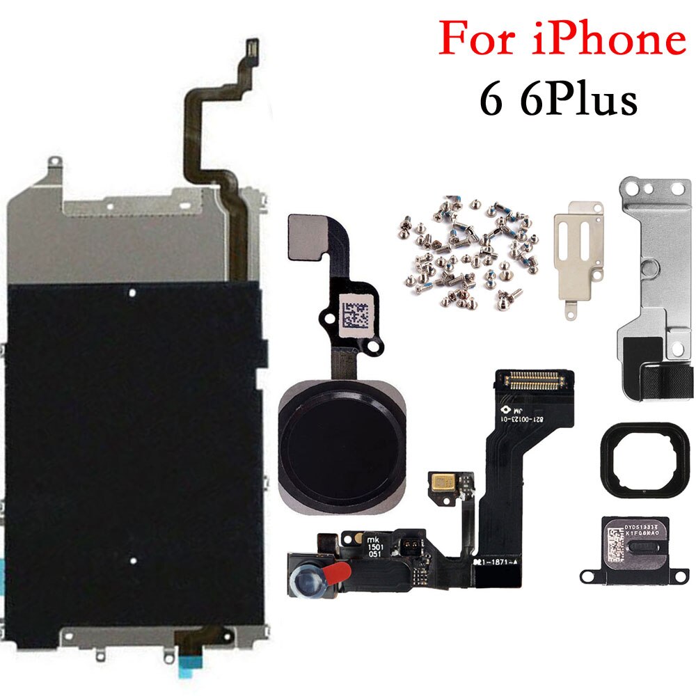 Full Set LCD Parts For iPhone 6 6s Plus Front Camera Home Button With Screw Ear Speaker Replacement